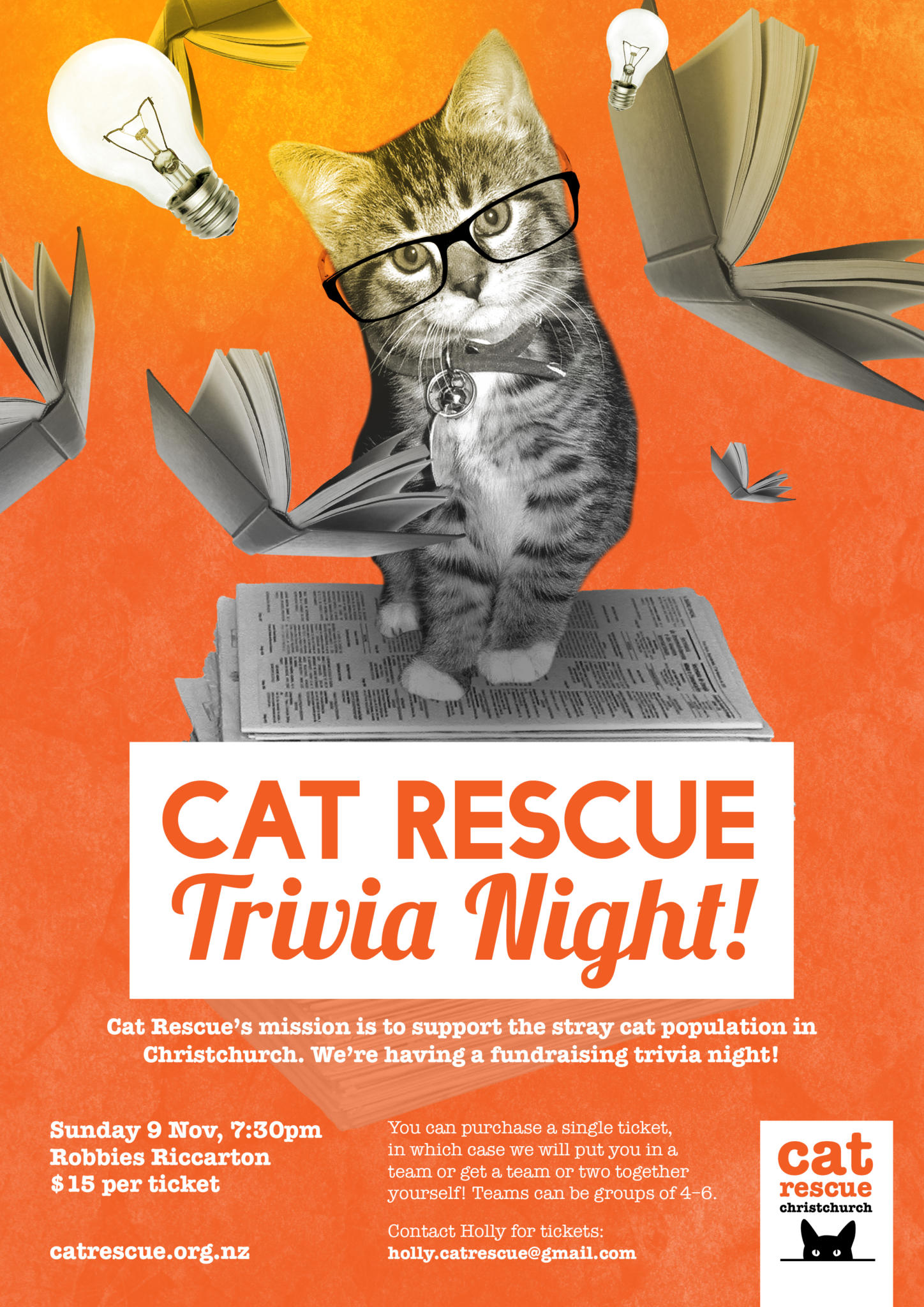 cat rescue trivia night a4 Cat Rescue Christchurch Charitable Trust